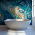 Oceanic Swirl Abstract Mural Wallpaper — Fluid Motion Art Mural Wallpaper - pure wallpaper artwork