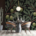 Olive Grove Botanical Mural Wallpaper — Dark Arts & Crafts Style Mural Wallpaper - pure wallpaper artwork