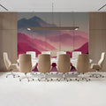 Misty Mountain Sunset Mural Wallpaper — Dreamy Pink Landscape Mural Wallpaper - pure wallpaper artwork