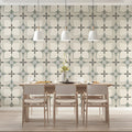 Geometric Petal Mural Wallpaper in Sage and Cream Mural Wallpaper - pure wallpaper artwork