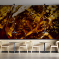 Molten Amber Abstract Mural Wallpaper with Painterly Texture Mural Wallpaper - pure wallpaper artwork