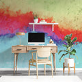 Abstract Painted Wave Mural Wallpaper — Vibrant Colorful Art Mural Wallpaper - pure wallpaper artwork