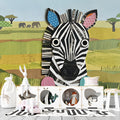 Safari Zebra Collage Mural Wallpaper — Whimsical Kids Wall Decor Mural Wallpaper - pure wallpaper artwork