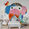 Abstract Elephant Collage Mural Wallpaper for Kids Rooms Mural Wallpaper - pure wallpaper artwork
