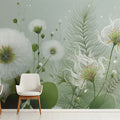 Ethereal Meadow Mural Wallpaper — Soft Botanical Art Mural Wallpaper - pure wallpaper artwork
