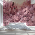 Blush Pink Forest Landscape Mural Wallpaper - pure wallpaper artwork