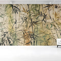 Zen Bamboo Ink Wash Mural Wallpaper — Earthy Botanical Design Mural Wallpaper - pure wallpaper artwork