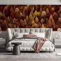 Autumn Woodland Cabin Mural Wallpaper — Cozy Forest Scene Mural Wallpaper - pure wallpaper artwork