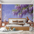 Wisteria Garden Fox Mural Wallpaper — Impressionistic Wall Art Mural Wallpaper - pure wallpaper artwork