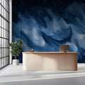 Abstract Swirling Indigo Wave Mural Wallpaper - pure wallpaper artwork