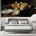 Sleeping Highland Calf Mural Wallpaper —Artistic Farmhouse Decor Mural Wallpaper - pure wallpaper artwork