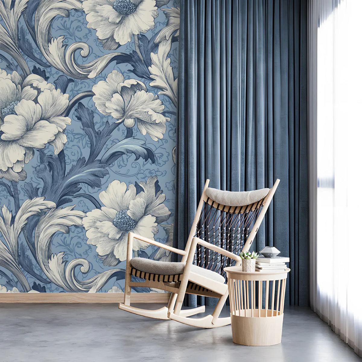 Baroque Peony Mural Wallpaper — Classic Floral Wall Art Mural Wallpaper - pure wallpaper artwork