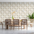 Minimalist Petal Geo Mural Wallpaper in Soft Beige and Cream Mural Wallpaper - pure wallpaper artwork