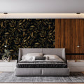 Gilded Olive Branch Mural Wallpaper — Sophisticated Botanical Mural Wallpaper - pure wallpaper artwork