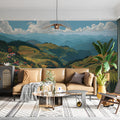 Terraced Rice Field Landscape Mural Wallpaper — Scenic Horizon Mural Wallpaper - pure wallpaper artwork