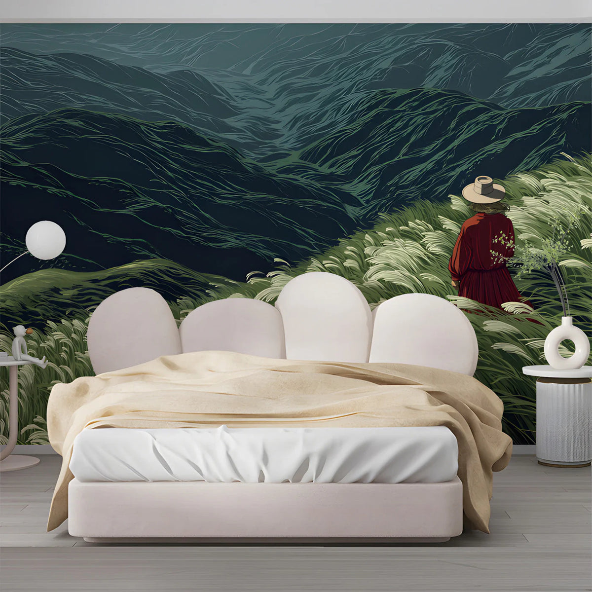 Highland Solitude Mural Wallpaper — Impressionistic Landscape Mural Mural Wallpaper - pure wallpaper artwork