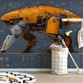 Industrial Mecha Blueprint Mural Wallpaper — Tech Schematics Mural Wallpaper - pure wallpaper artwork