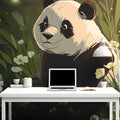 Panda in Forest Grove Mural Wallpaper with Firefly Glow Mural Wallpaper - pure wallpaper artwork