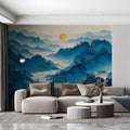 Mist-Covered Mountain Landscape Mural Wallpaper - pure wallpaper artwork