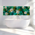 Meadow Daisy Mural Wallpaper in Teal and Ochre Mural Wallpaper - pure wallpaper artwork