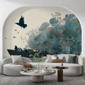 Folklore Voyage Mural Wallpaper — Whimsical Artistic Illustration Mural Wallpaper - pure wallpaper artwork