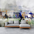 Soccer Match Impressionist Mural Wallpaper — Athletic Home Decor Mural Wallpaper - pure wallpaper artwork