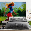 Soccer Player Action Mural Wallpaper — Energetic Athletic Art Mural Wallpaper - pure wallpaper artwork