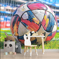 Abstract Soccer Ball Mural Wallpaper — Vibrant Sports Energy Mural Wallpaper - pure wallpaper artwork