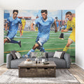 Soccer Match Action Mural Wallpaper — Athletic Sport Art Mural Wallpaper - pure wallpaper artwork