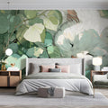 Sleeping Cat in Garden Mural Wallpaper — Whimsical Illustration Mural Wallpaper - pure wallpaper artwork