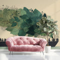 Floating Forest Mural Wallpaper — Whimsical Artistic Illustration Mural Wallpaper - pure wallpaper artwork