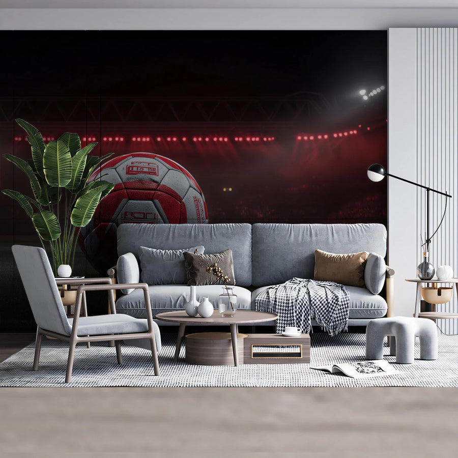 Stadium Football Mural Wallpaper — Energetic Sports Design Mural Wallpaper