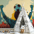 Soccer Fan Celebration Mural Wallpaper — Vibrant Stadium Art Mural Wallpaper - pure wallpaper artwork