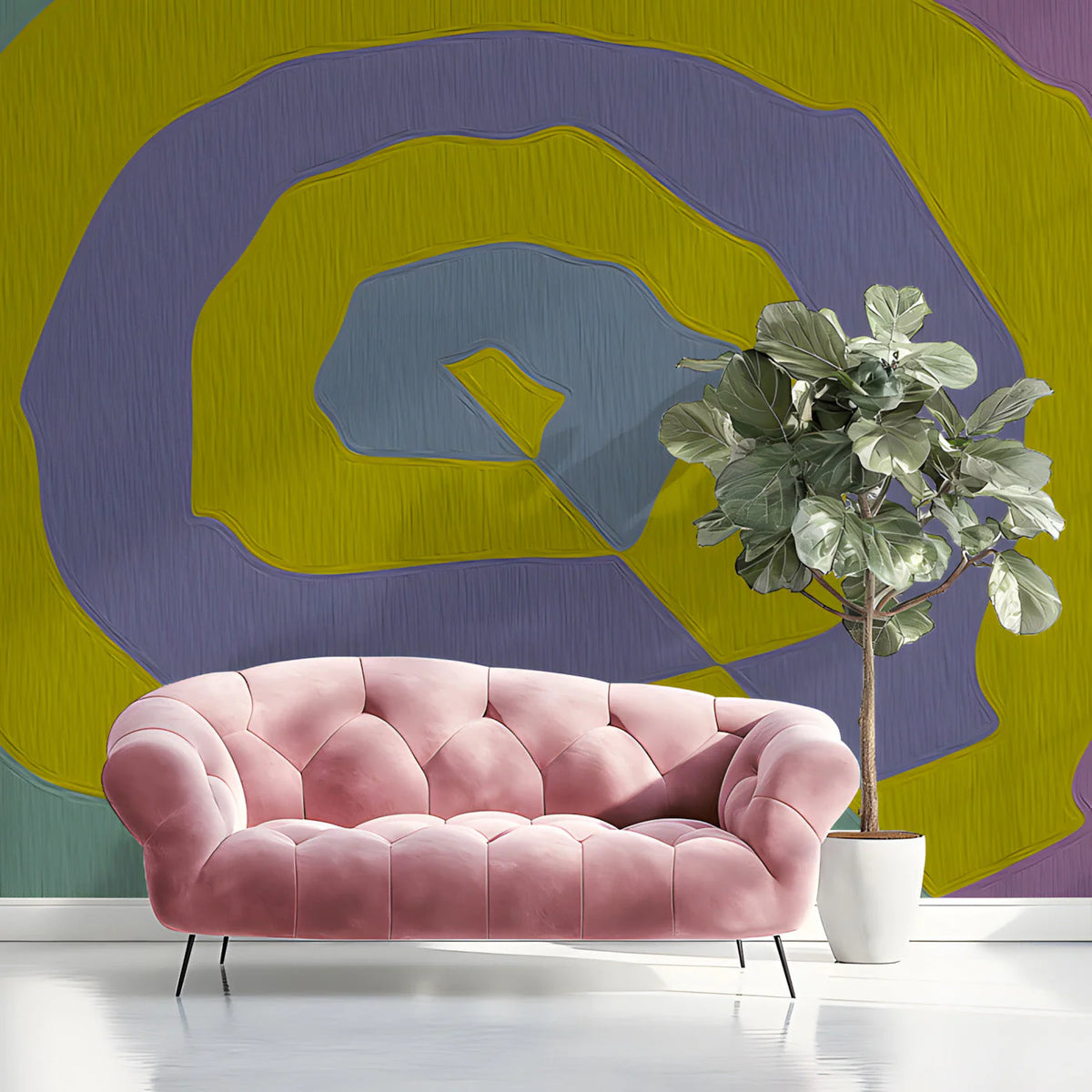 Abstract Swirl Mural Wallpaper — Modern Organic Motif Mural Wallpaper - pure wallpaper artwork