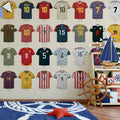 Vintage Football Jersey Mural Wallpaper — Athletic Sport Pattern Mural Wallpaper - pure wallpaper artwork