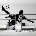 Soccer Player Action Silhouette Mural Wallpaper - pure wallpaper artwork