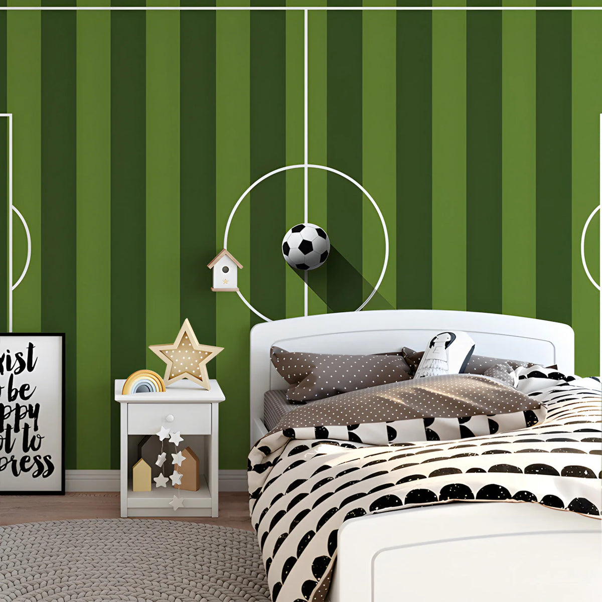 Professional Football Pitch Mural Wallpaper — Sport Graphic Mural Wallpaper - pure wallpaper artwork