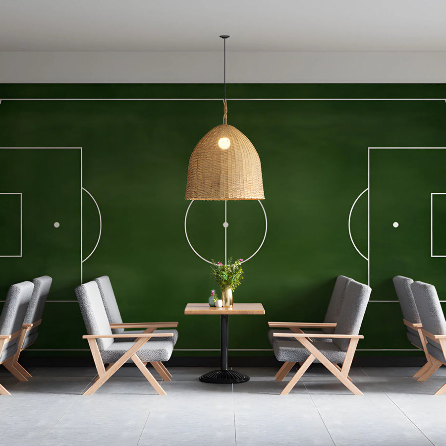Soccer Field Pitch Mural Wallpaper — Sport Themed Wall Art Mural Wallpaper