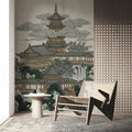 Oriental Pagoda Mountain Landscape Mural Wallpaper - pure wallpaper artwork