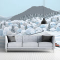 Winter Express Mountain Landscape Mural Wallpaper - pure wallpaper artwork