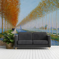 Autumn Poplar Lane Impressionist Mural Wallpaper - pure wallpaper artwork