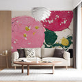 Abstract Circular Brushstroke Mural Wallpaper in Vibrant Colors Mural Wallpaper - pure wallpaper artwork