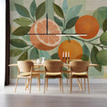 Citrus Grove Mural Wallpaper — Modern Botanical Wall Art Mural Wallpaper - pure wallpaper artwork