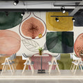 Modern Botanical Fruit Mural Wallpaper in Earthy Watercolor Tones Mural Wallpaper - pure wallpaper artwork