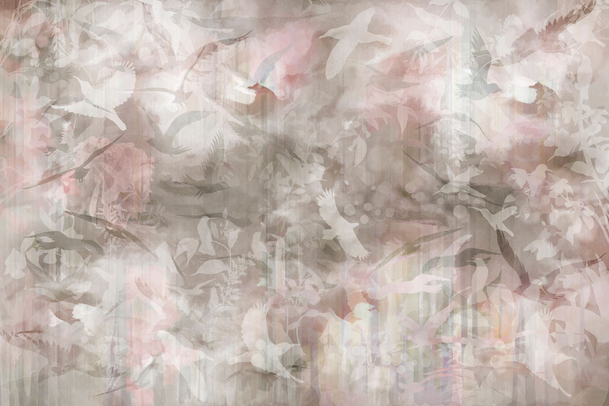 Birds of Freedom Color Mural Wallpaper - pure wallpaper artwork