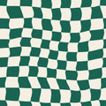 Warped Checkerboard, Forest Green Mural Wallpaper - pure wallpaper artwork
