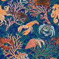 Vibrant Coral Reef, Blue and Orange Mural Wallpaper - pure wallpaper artwork