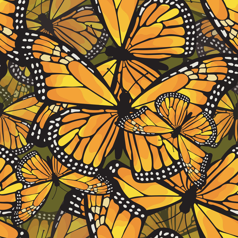 Monarch Movements, Olive Mural Wallpaper