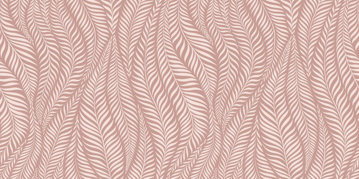 Pink Leaf Wave Mural Wallpaper - pure wallpaper artwork