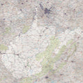 West Virginia Detailed Map Mural Wallpaper - pure wallpaper artwork